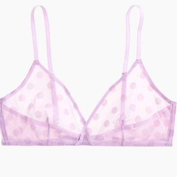 J. Crew Other - NWT J.Crew Mesh Lavender Polka Dot Bralette, Small